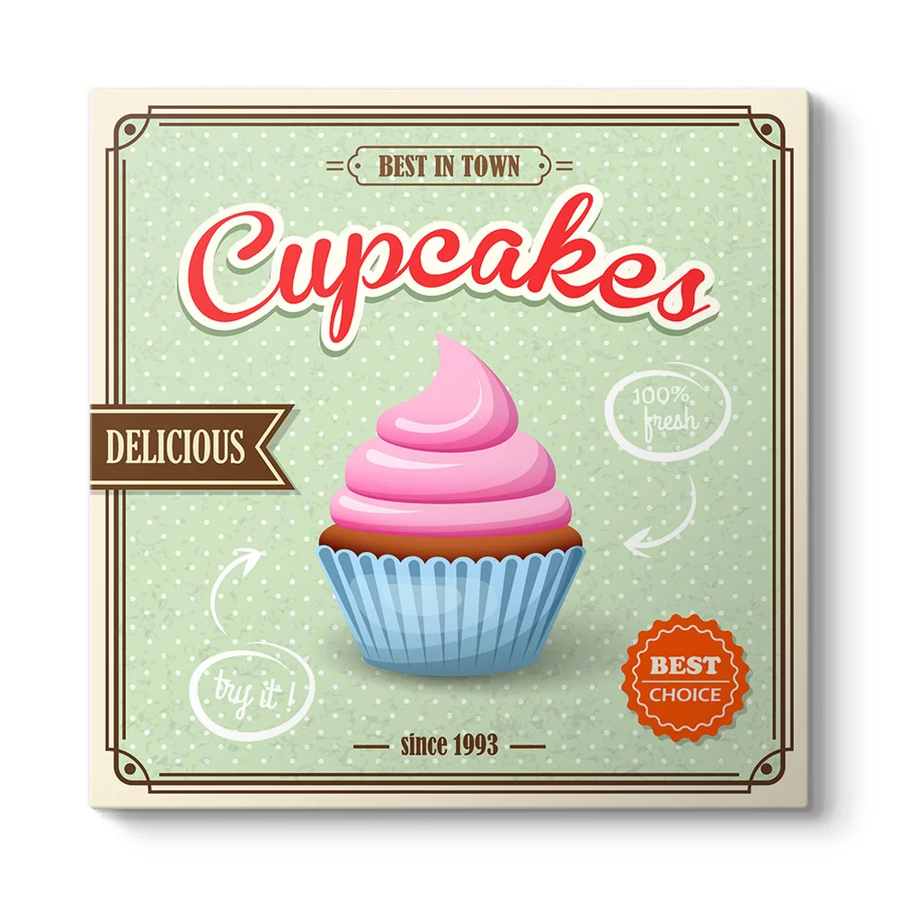 Cup Cakes Afiş Tablosu - Model 3